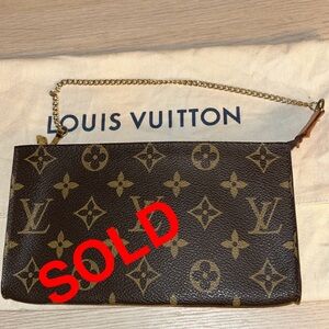 Louis Vuitton Brown Monogram chain pouch/ wallet
